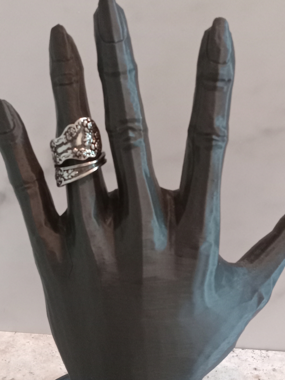 Silver Ornate Spoon Ring - Women's Silver Fashion Ring